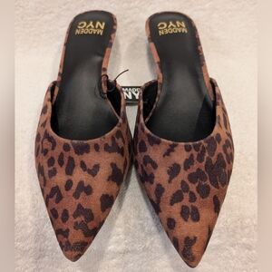 Madden NYC Leopard Print Kitten Heel Slide On Mule Women's 8.5 NEW W/ TAG